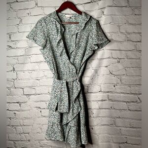 LC Lauren Conrad White and Green Mini Dress